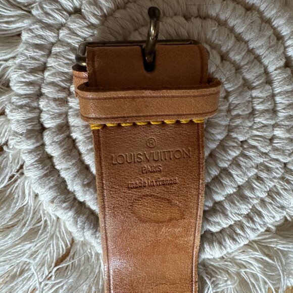 Louis Vuitton Leather Luggage Tag Belt Strap — Vachetta Leather Gold hardware - Picture 3 of 4